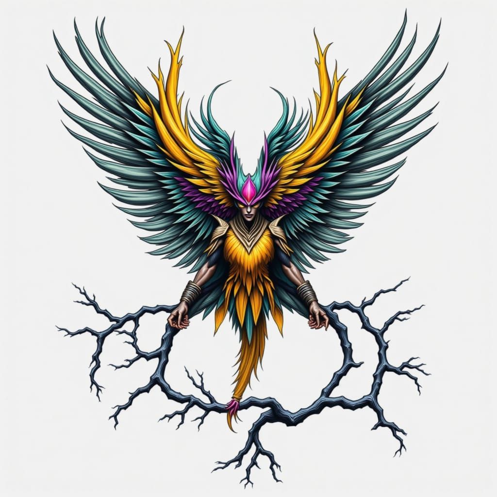 Macabre Horror Bird of Prey with Flux Wings