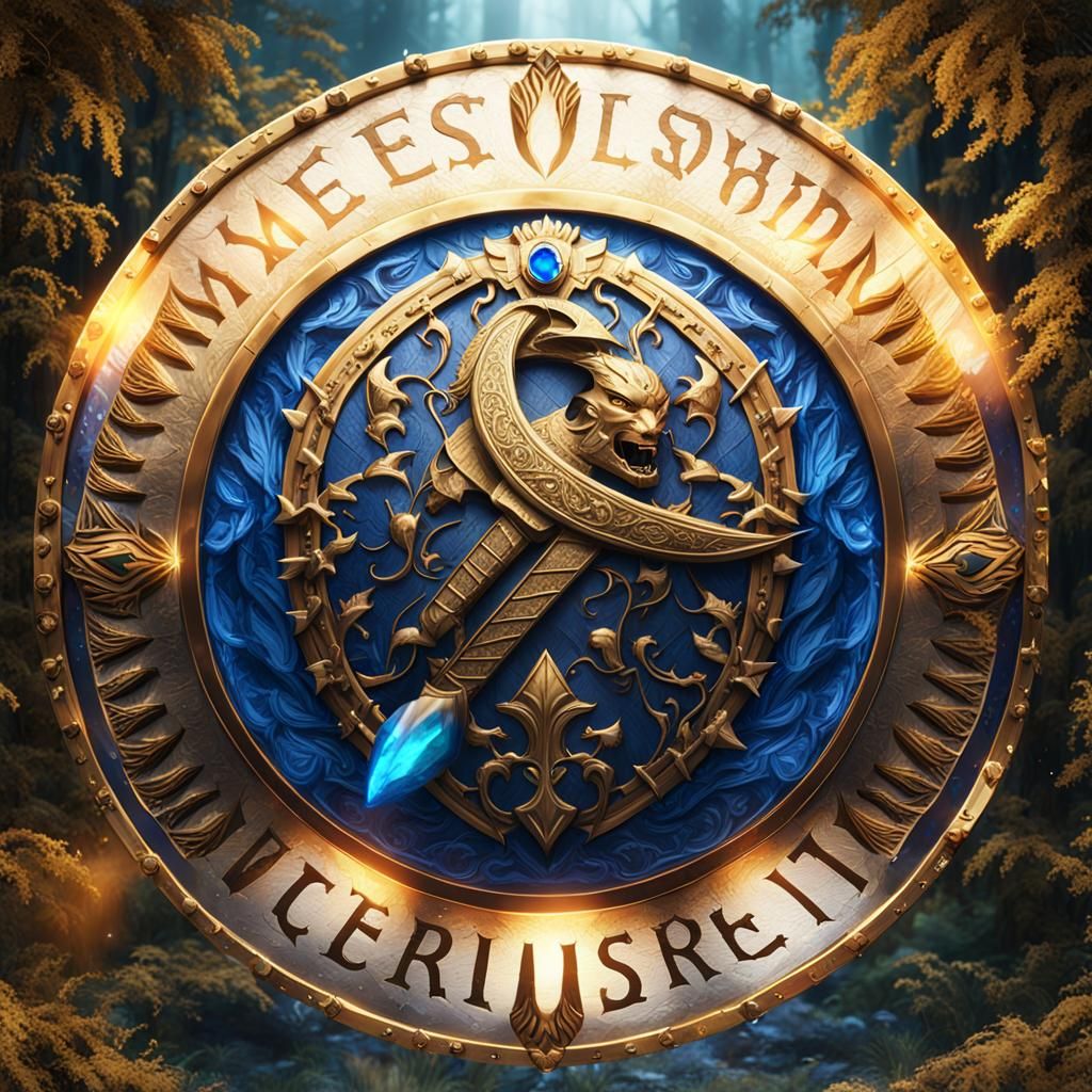 Ornate Shield Concept Art in High Fantasy Style