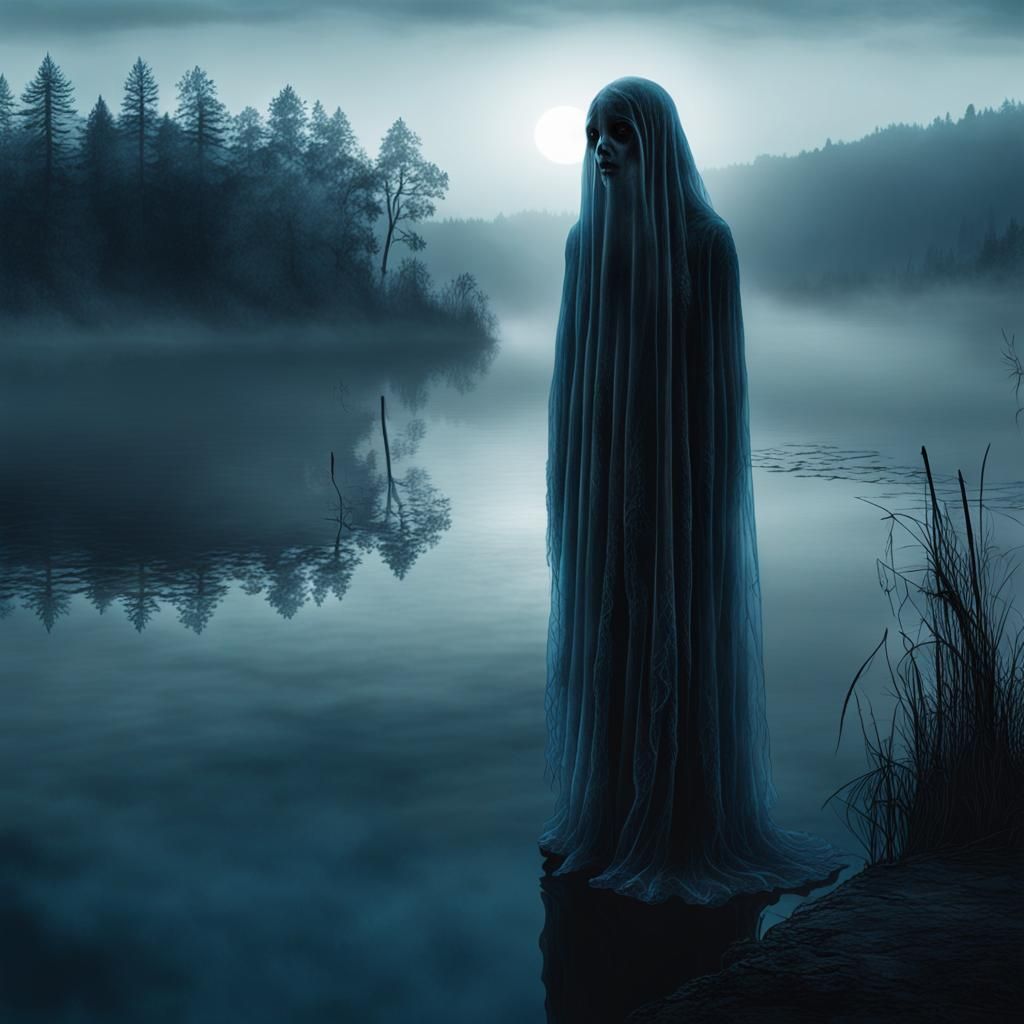 Ethereal Ghost by Dark Lake: Hyperrealistic Horror Art