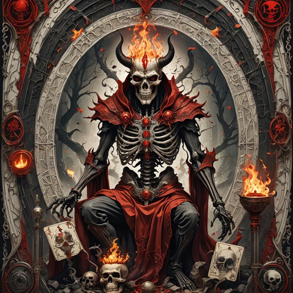 The Devil Tarot Card in Detailed Matte Painting