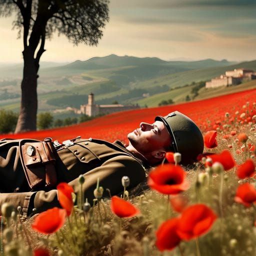 Red Poppies on Monte Cassino: A Field of Remembrance