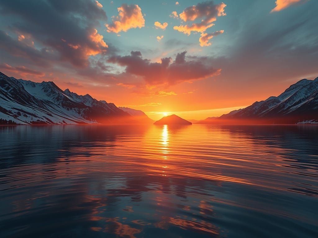 Mesmerizing Mountain Lake at Sunset in Ultra-HD
