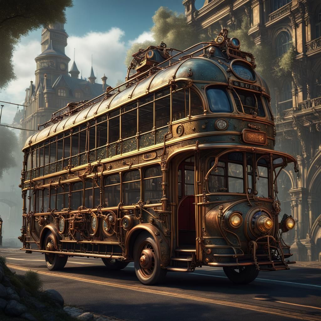 Steampunk public bus