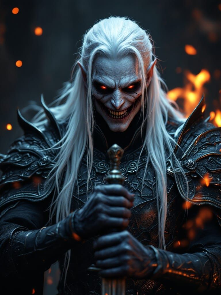 Dark Fantasy Warrior in Cinematic Armor