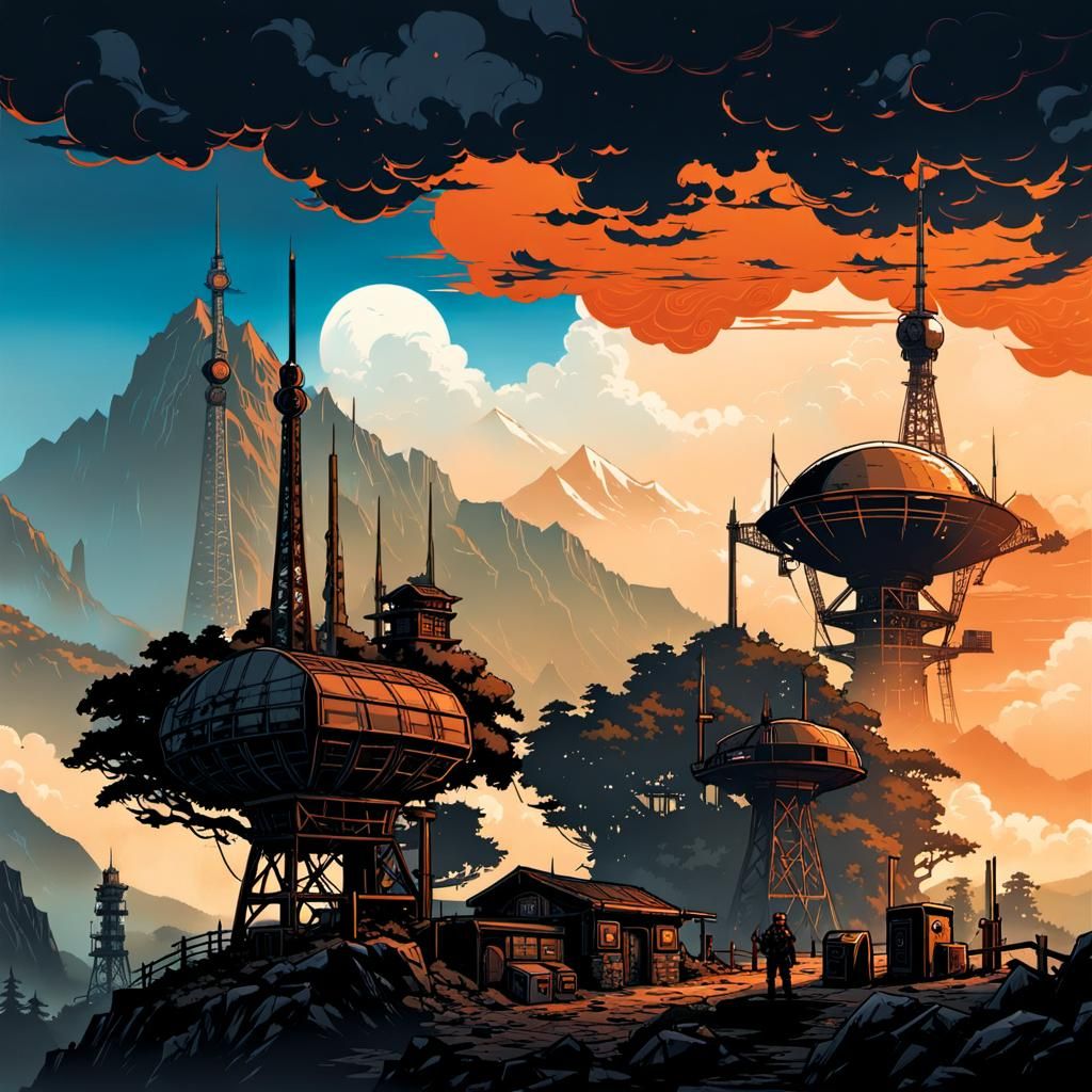 Shadowrun Radio Observatory in Comic Art Style