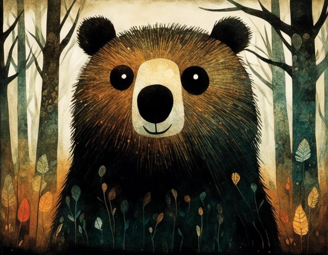 Cute Bear Storybook Illustration