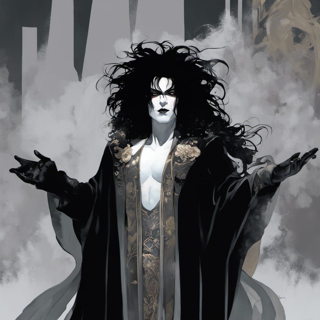 The Sandman: 90s Goth Portrait in Graffiti Art