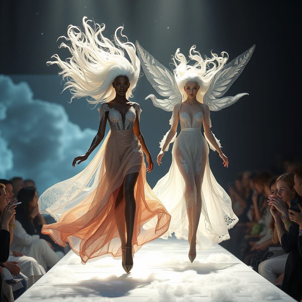 Ethereal Goddesses Walk the Cosmic Catwalk
