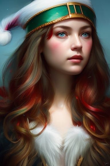 Beautiful Christmas Elf Portrait in 8K Resolution