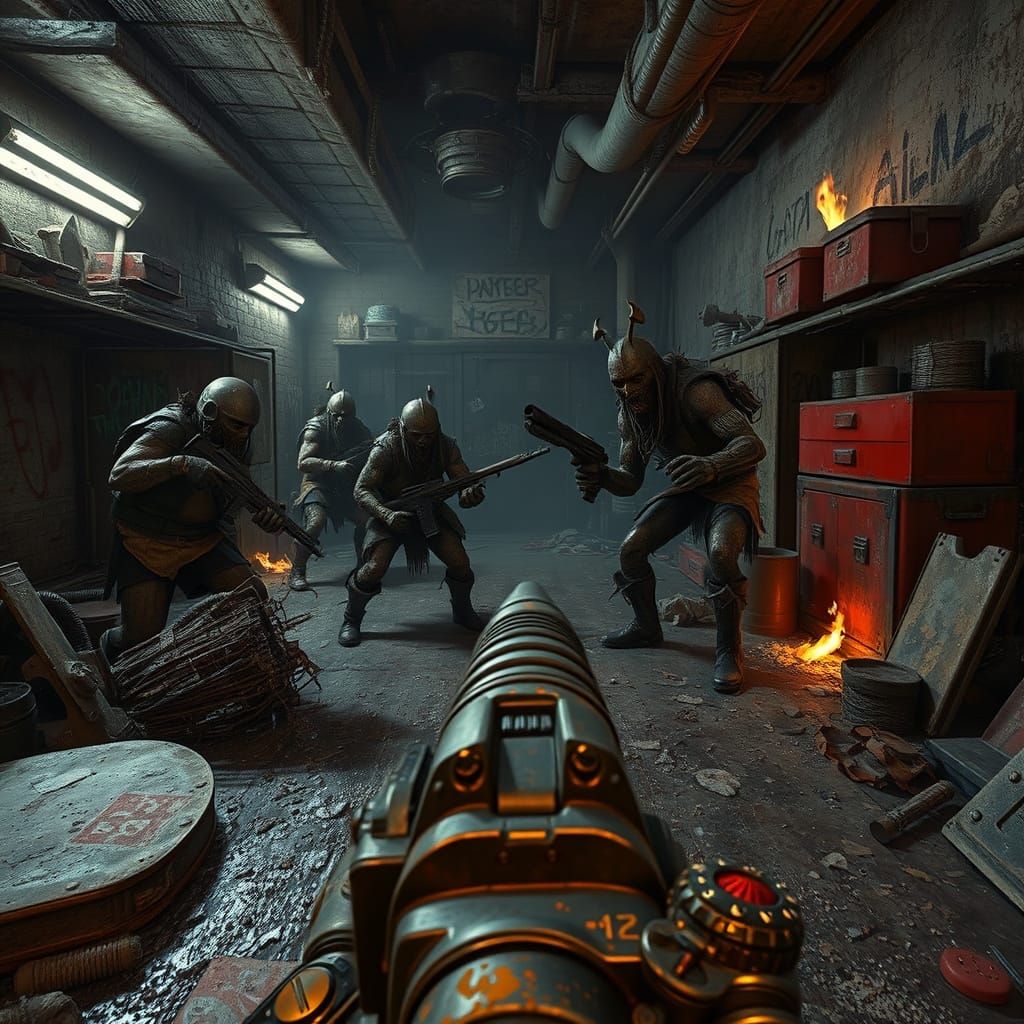 Post-Apocalyptic Bunker Showdown in Unreal Engine Style