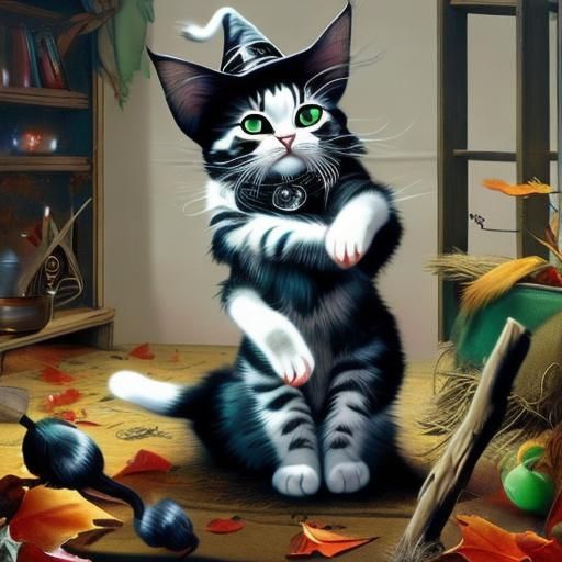 Epic Sci Fi Cat Witch with an Extra Arm