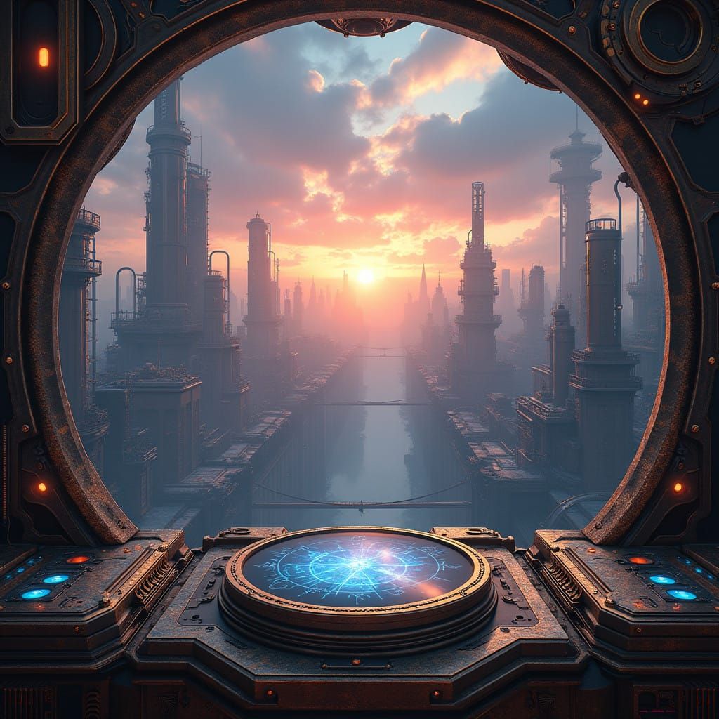 Futuristic Metropolis in Steam-Powered Splendor