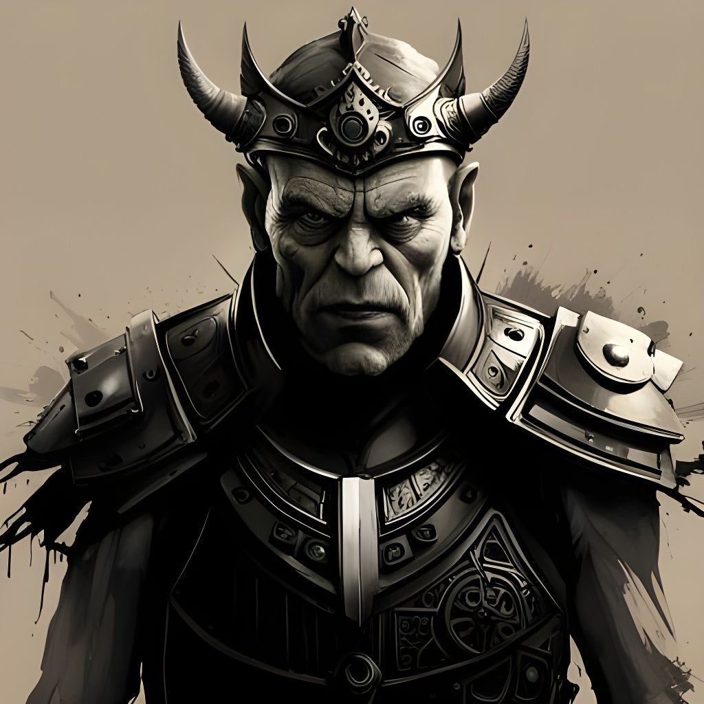 Orcish General Portrait in Digital Art Style