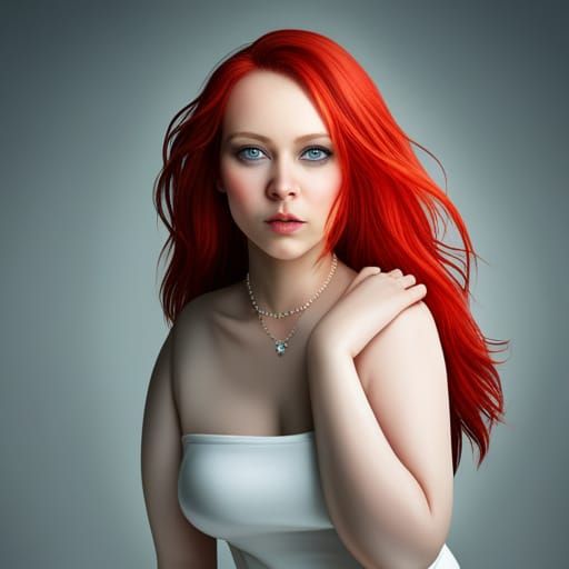 Plus Size Redhead in Candy Art Style