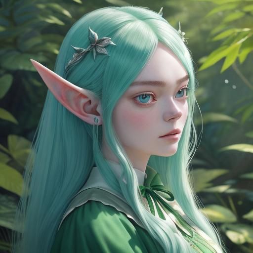 Elle Fanning as Elf in Cel-Shaded Anime Style