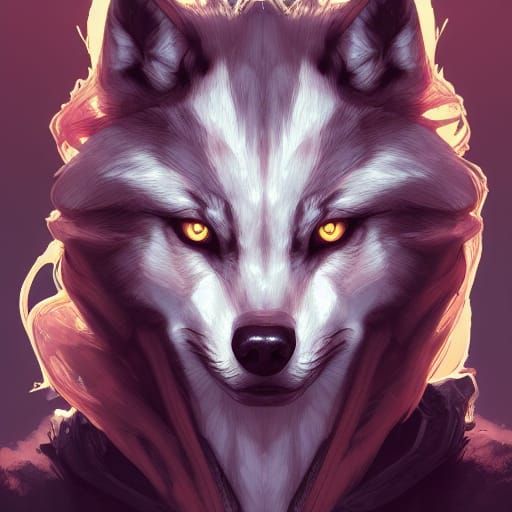 Detailed Portrait of a Wolf Woman
