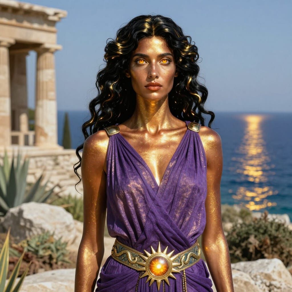 Aega Glauka: Transcendent Heliadic Woman Portrait