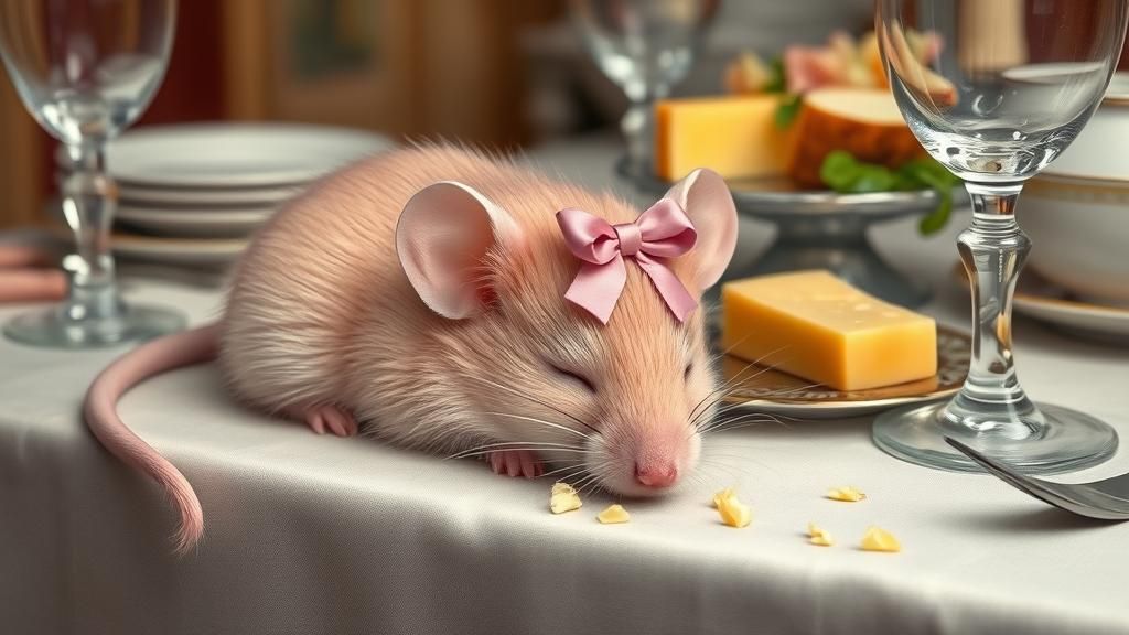 Pink-Haired Mouse's Dream: A Photorealistic Still Life