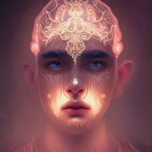 Bioluminescent Veins: Hyperdetailed Fantasy Portrait