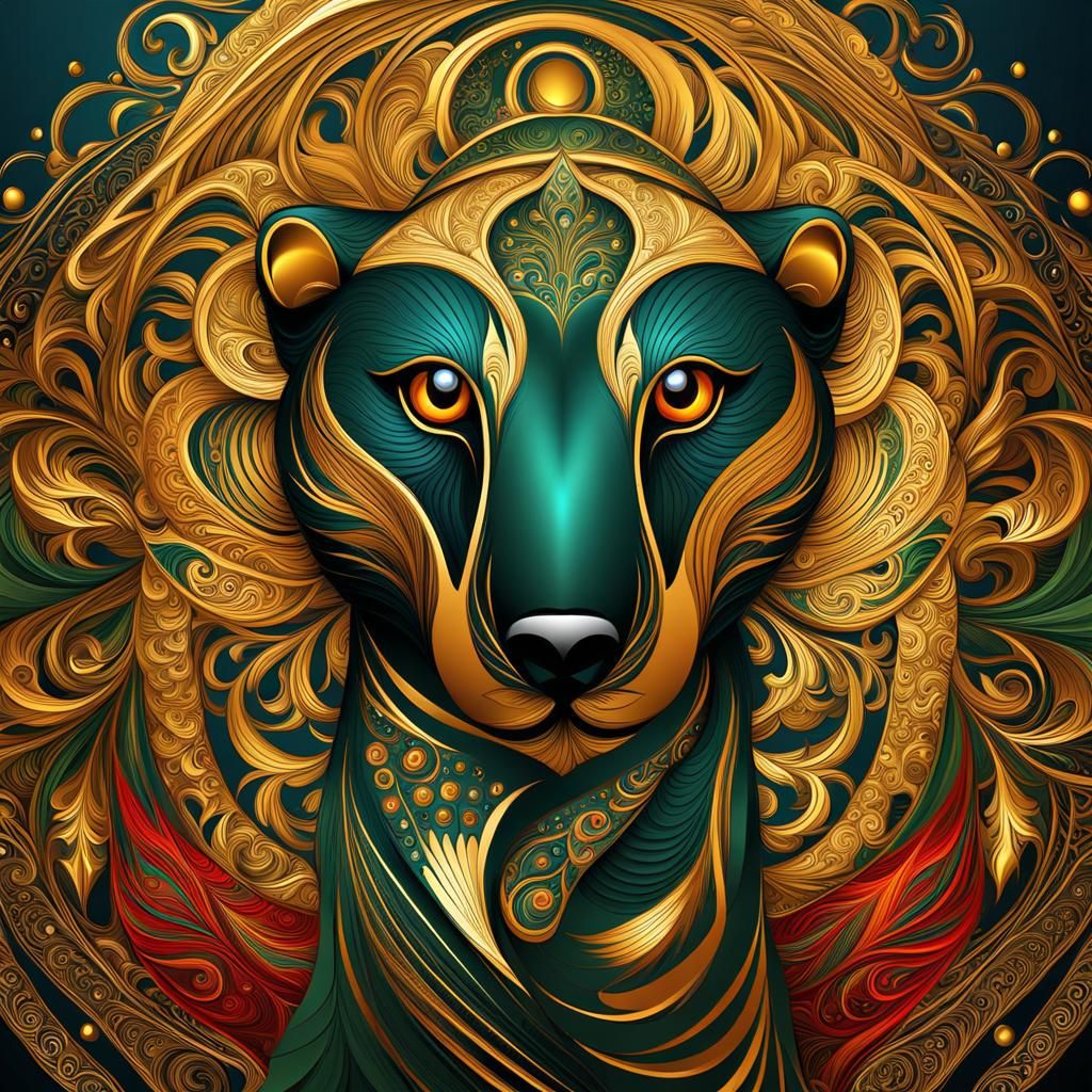 Weasel with Golden Halo as Orthodox Icon