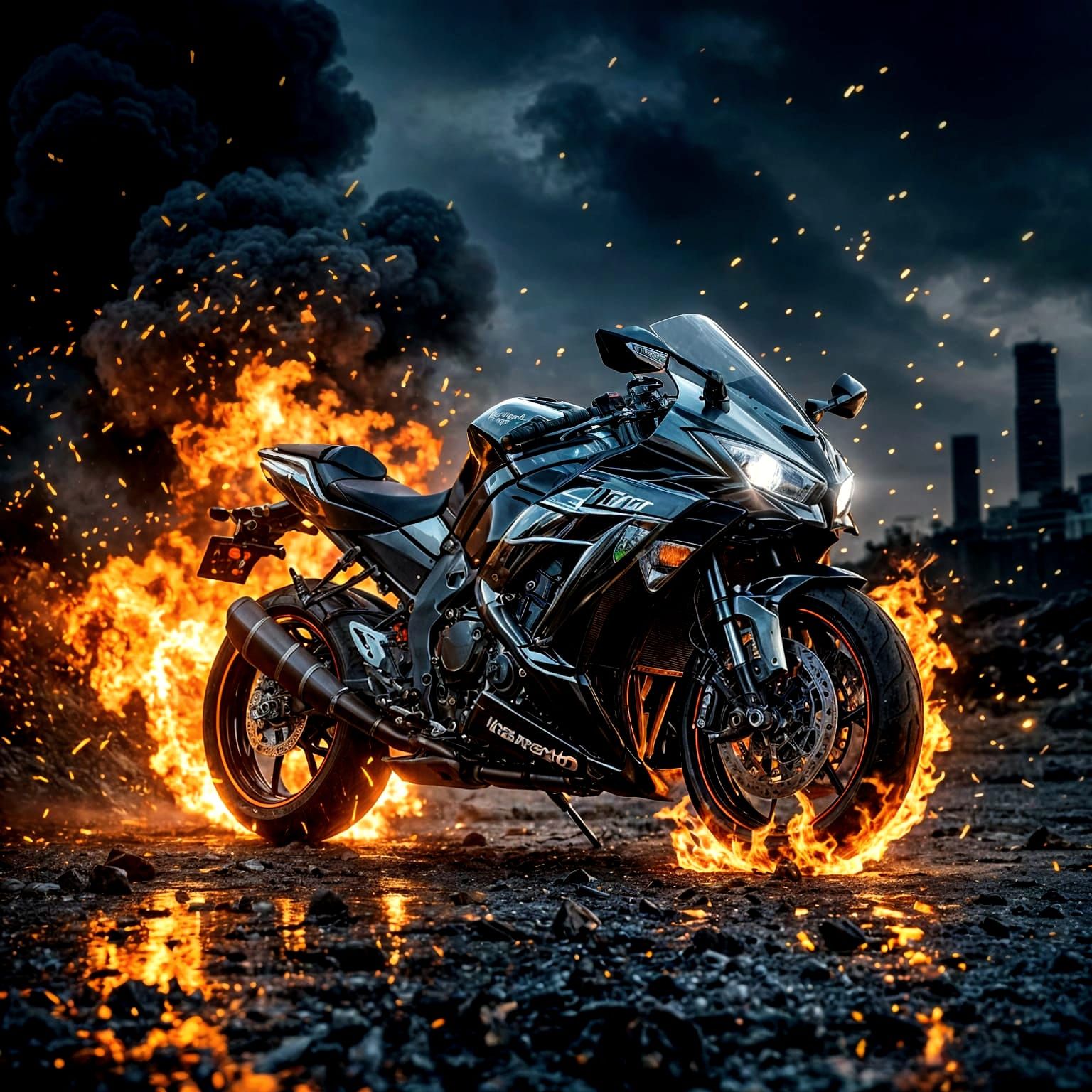 Kawasaki Ninja Motorcycle Forged from Chrome and Steel