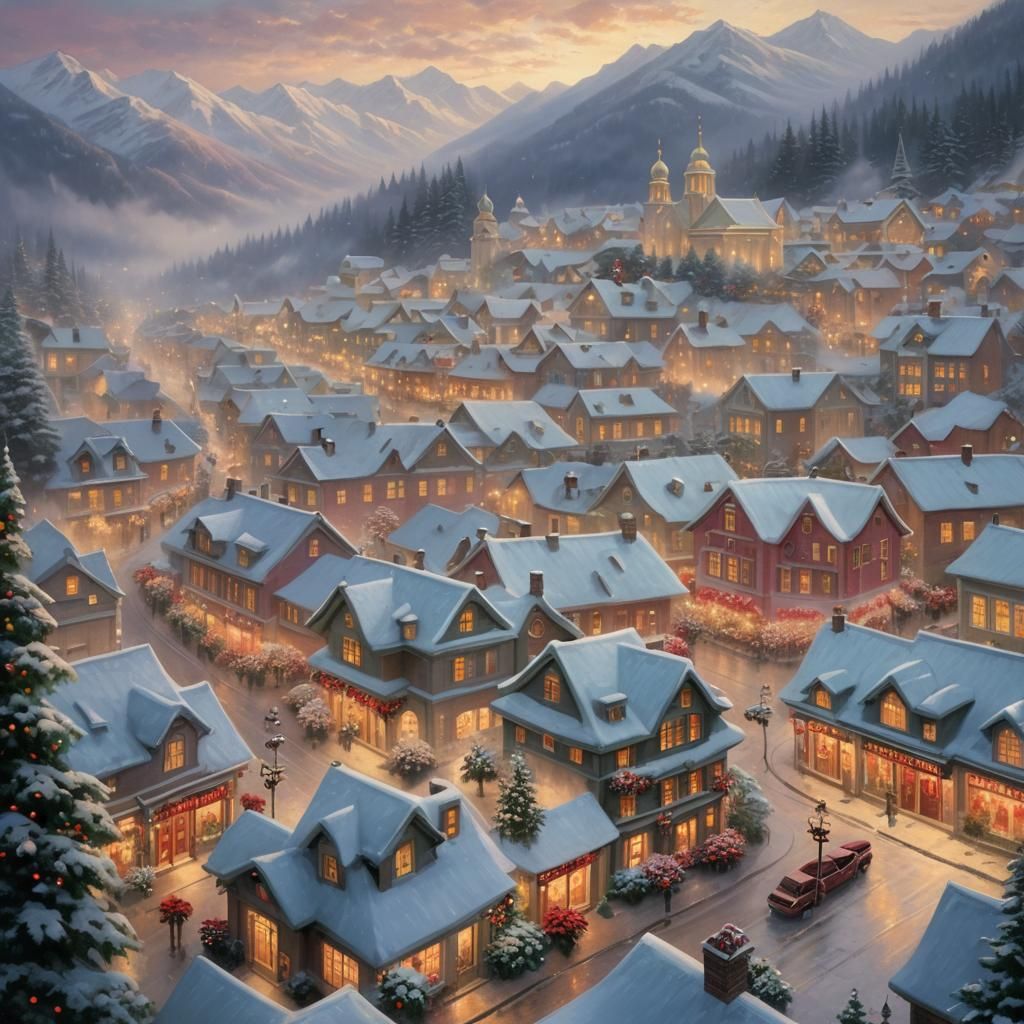 Poinsettia City in Ethereal Fantasy Style