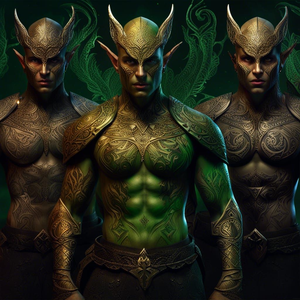Dark Tribal Elf Warrior Men