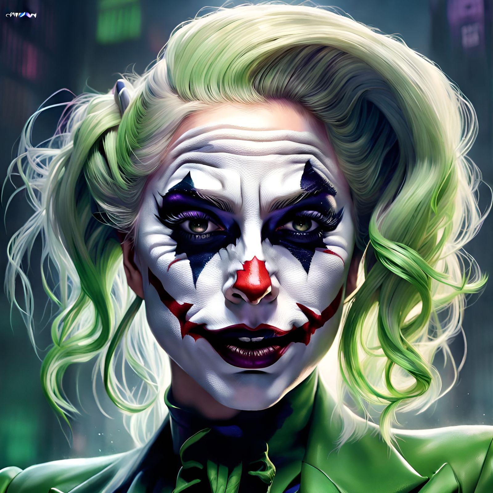 Lady Gaga as Joker: Digital Art Portrait