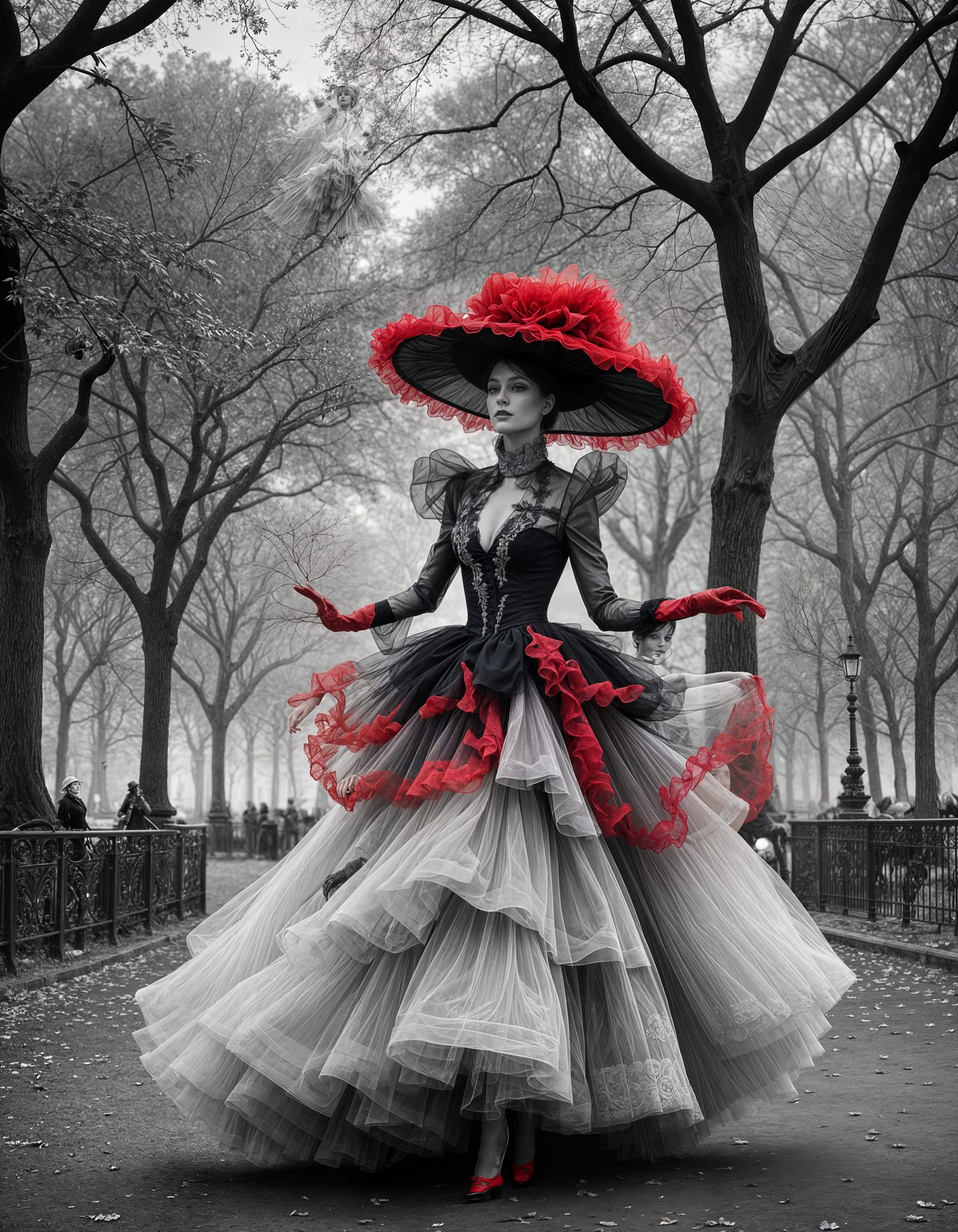 Elegant Model Dances in Paris: Rococo Style