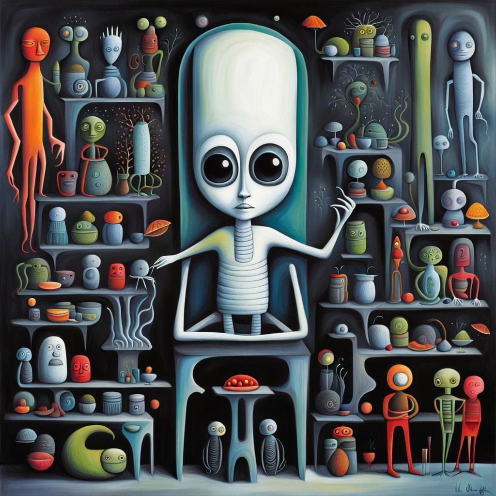 Surreal Biomechanical Landscape in Giger Style