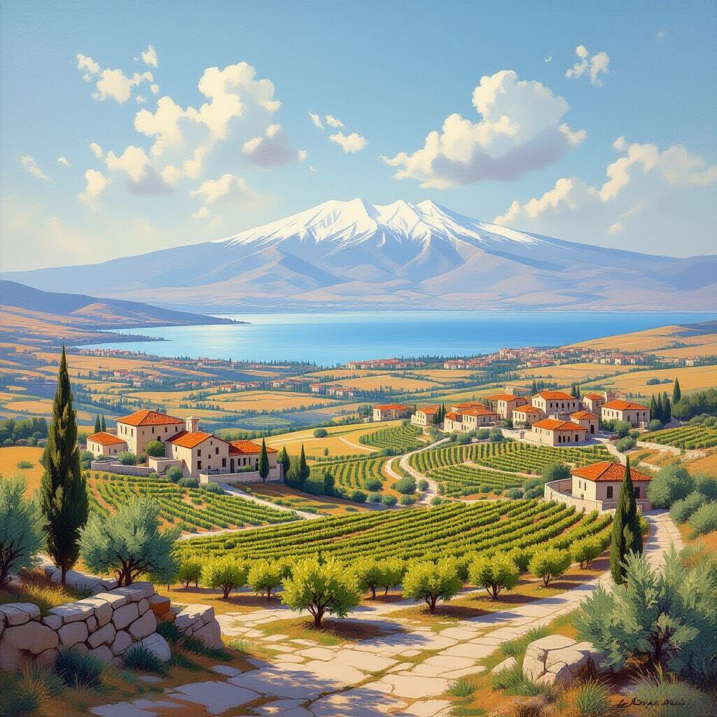 Panoramic Galilee View in Classic Landscape Style