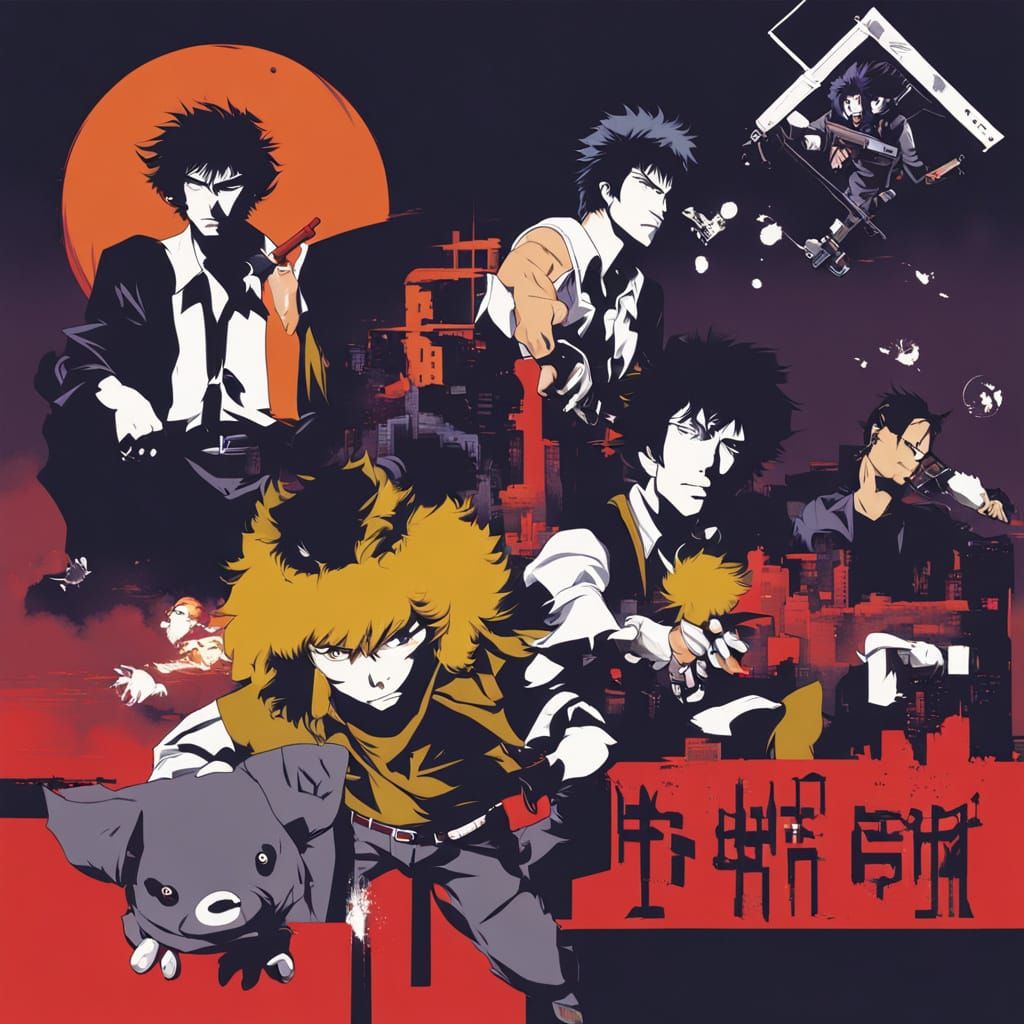 Cowboy Bebop Anime Key Visual in Japanese Manga Style