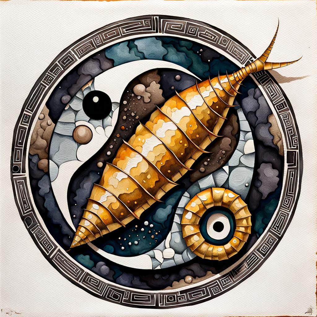 Maggots in Gothic Cyberpunk Yin Yang Composition