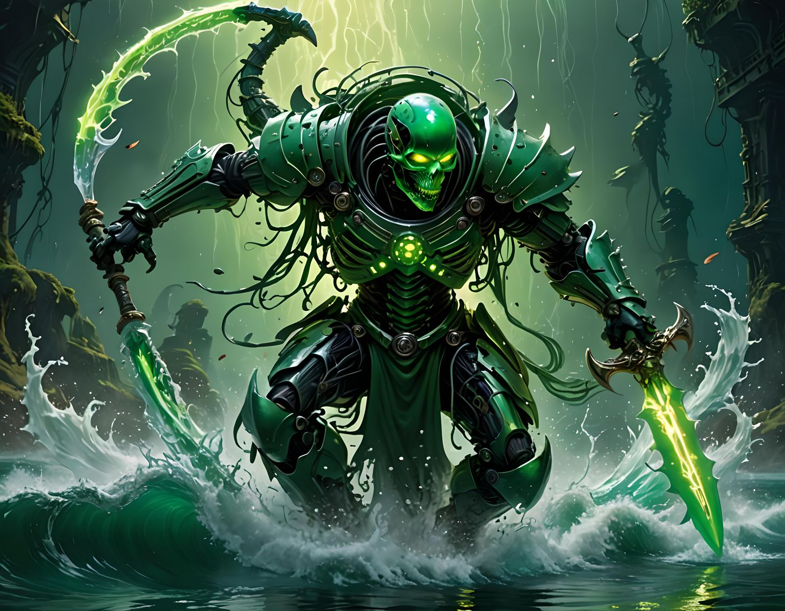 Biomorphic Warrior 'der Tod' Runs on Water