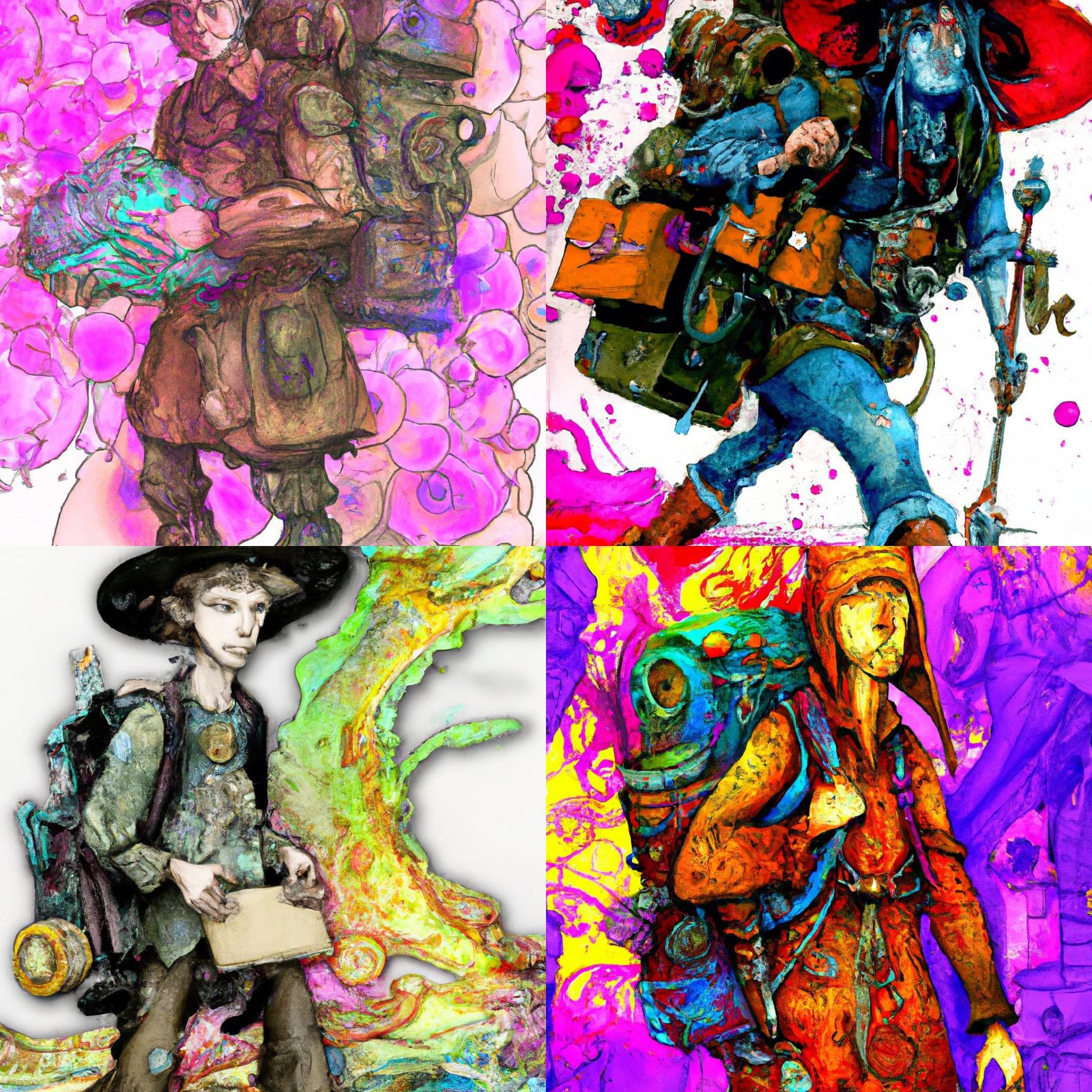 Psychedelic Fantasy Wizard Delivery Boy in Splash Art Style