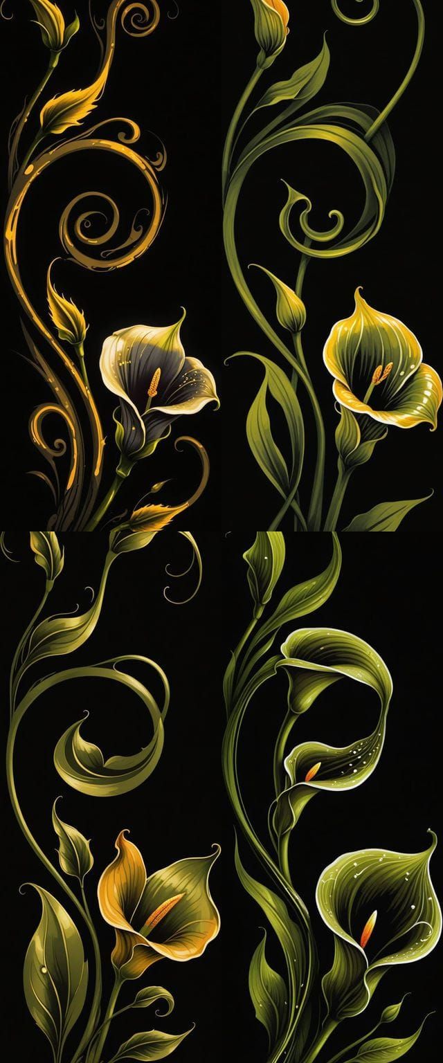 Tribal Calla Lily in Pinstripe Patterns