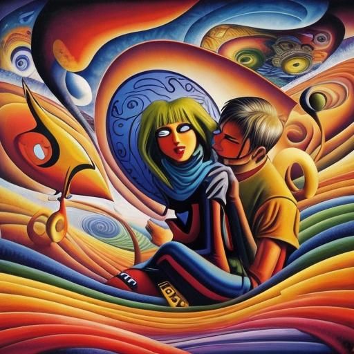 Surreal Lost Love in Abstract Expressionist Style