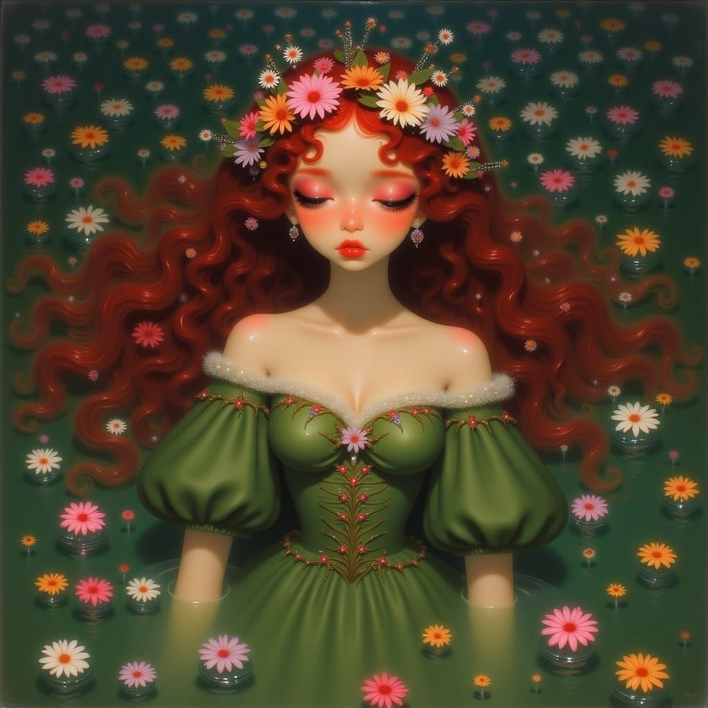 Ophelia Reimagined: A Pre-Raphaelite Dreamscape