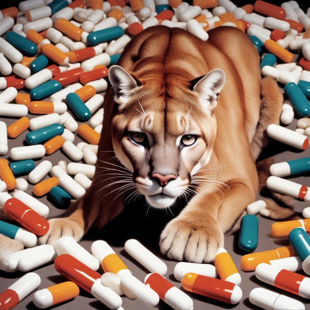 Cougar Crawls Through Pills...