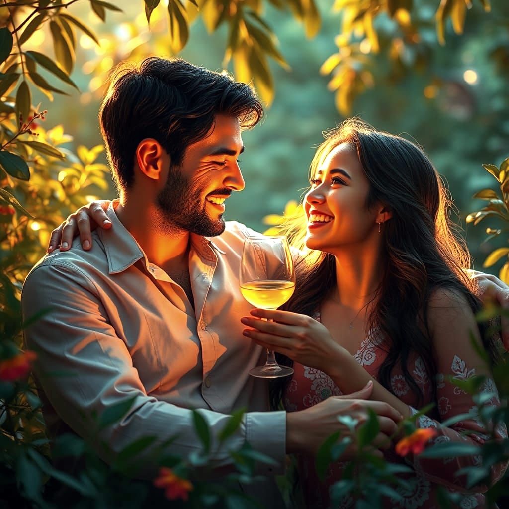 Happy Couple's Life Journey: Detailed Matte Painting