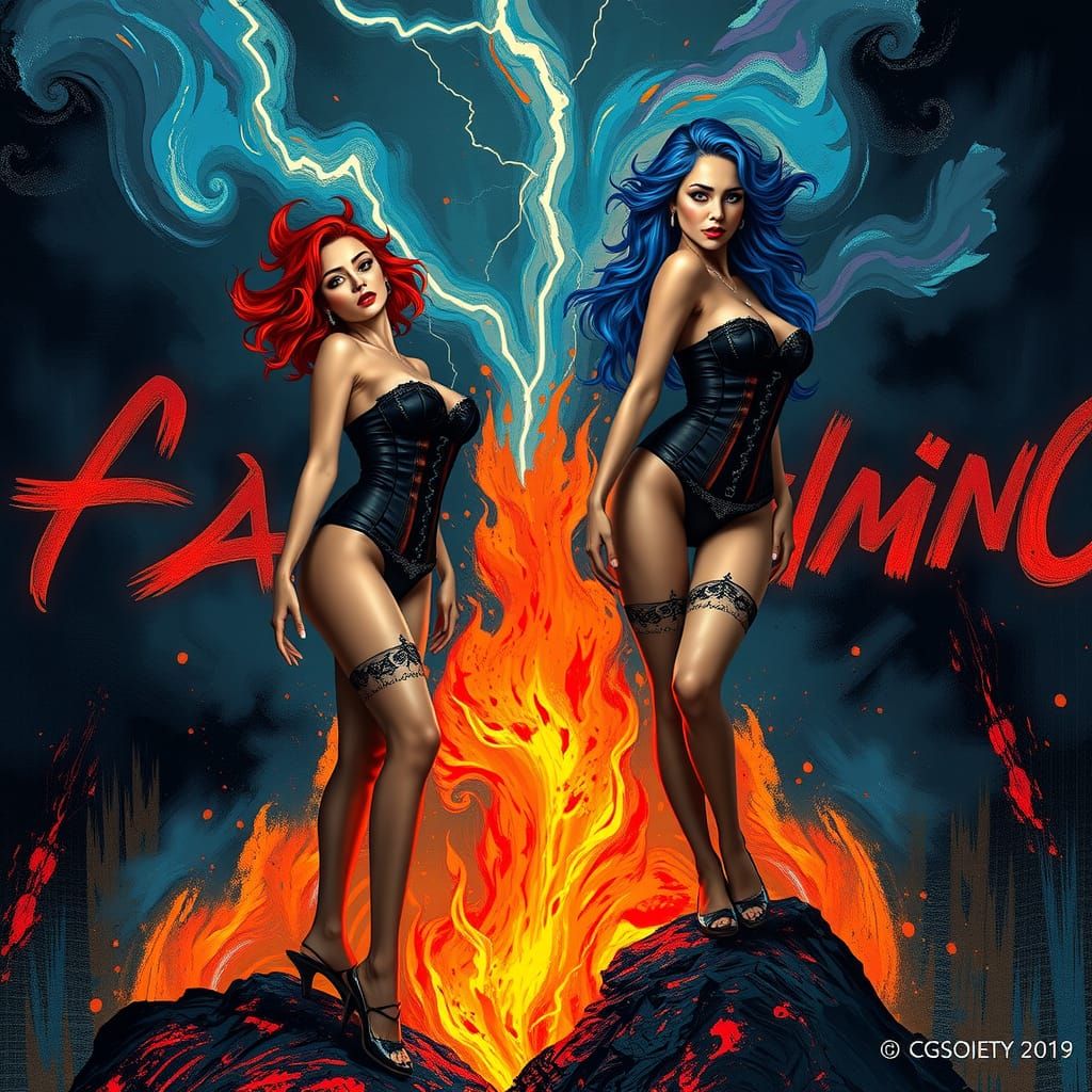 Volcanic Vixens: Graffiti Art with Bold Haired Women