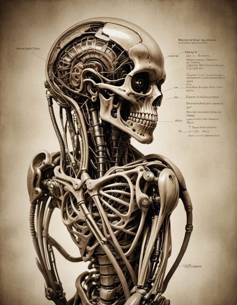 Dissected Forearm with Alien Implant: Anatomical Diagram