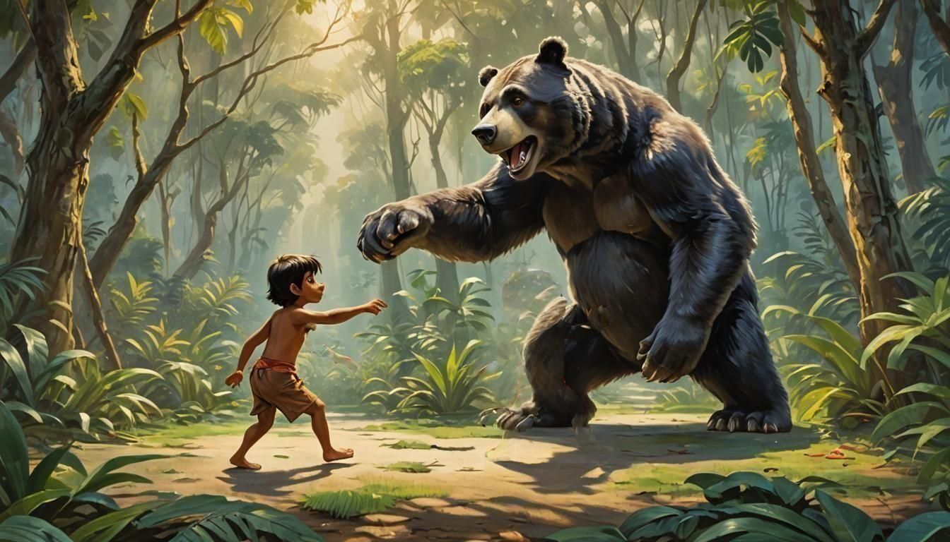 Baloo The Bear Warns Mowgli Don't Wander Off Alone (The Jungle Book) Image 09