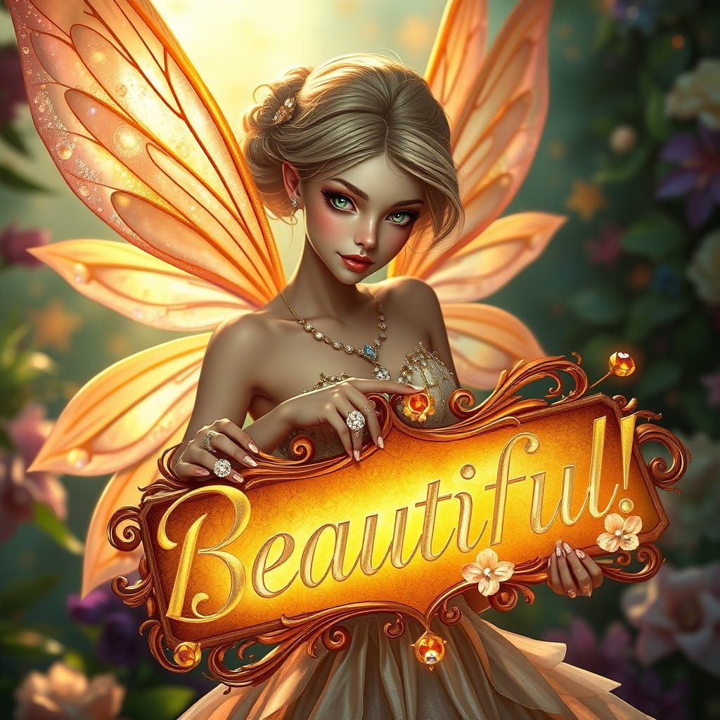 Ethereal Fairy Radiates Confidence in Whimsical Scene