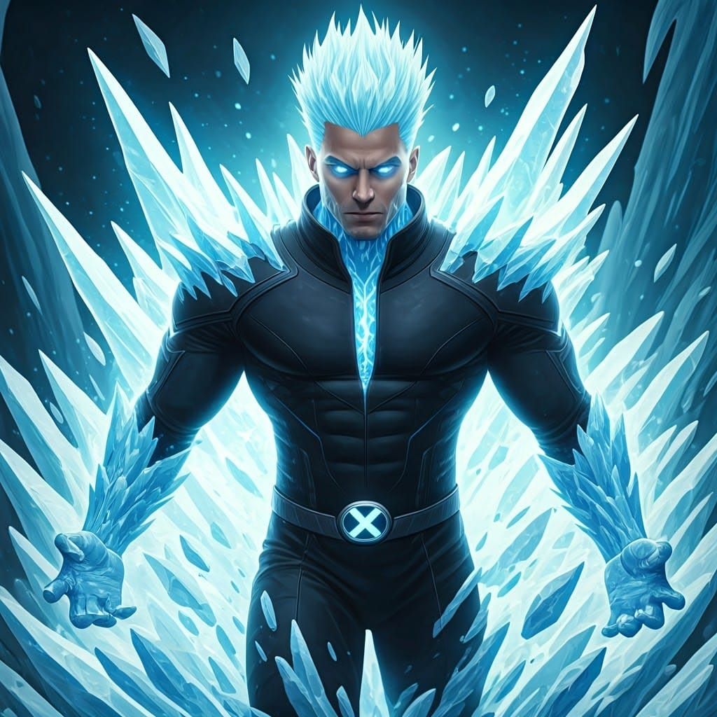 Icy Superhero Emerges with Explosive Power