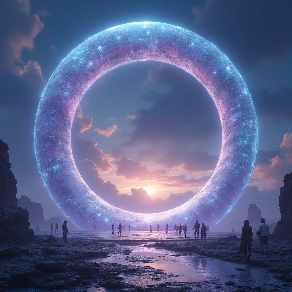 Cosmic Dyson Shell World with Iridescent Torus Field and Fla...