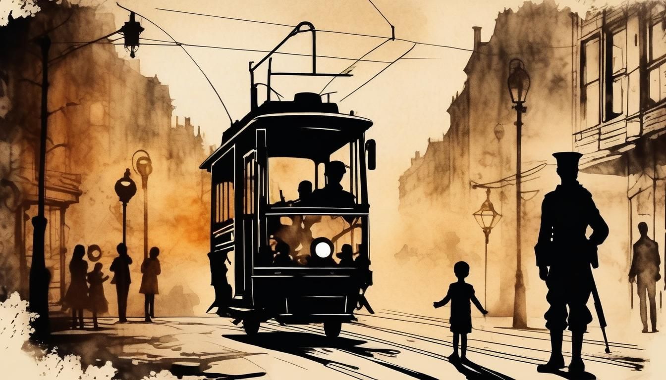 Steampunk Soldier Waves in Vintage Ink Painting