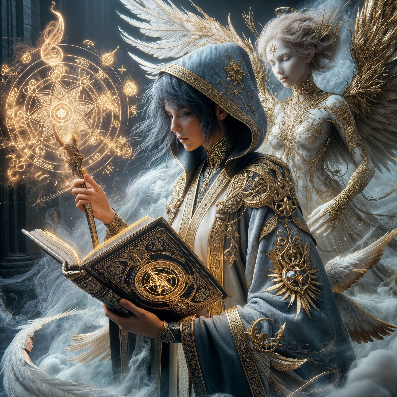 Nepalese Sorceress Conducting Ancient Ritual