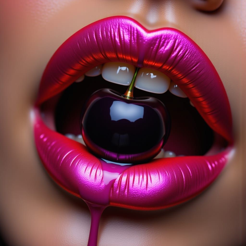 Iridescent Crimson Lips with Black Cherry