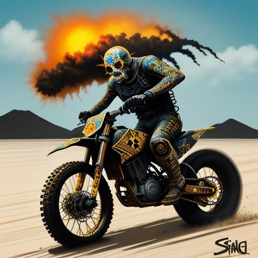 Day of the Dead gold black sunflower Skeleton steampunk OffR...